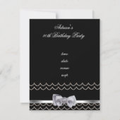 Nodig partij Silver Bow Fabulous 40th Black uit Kaart (Achterkant)