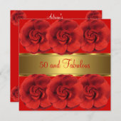Nodig Red Flowers Gold 50 en Fabulous Kaart (Voorkant / Achterkant)