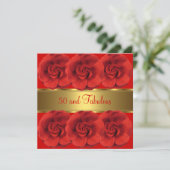 Nodig Red Flowers Gold 50 en Fabulous Kaart (Staand voorkant)