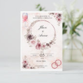 Nodig uw geliefde op uw bruiloft uit kaart (Staand voorkant)