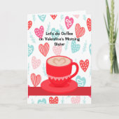 Nodig uw zuster voor koffie uit op Valentijnsdag Feestdagen Kaart (Voorkant)