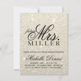 Nodig - White Gold Glitter Fab future Mrs Bridal Kaart