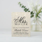 Nodig - White Gold Glitter Fab future Mrs Bridal Kaart (Staand voorkant)