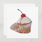 nodiging tot cupcake feestdagenkaart (Voorkant / Achterkant)