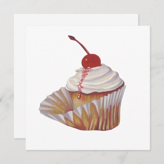 nodiging tot cupcake feestdagenkaart (Voorkant / Achterkant)