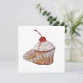nodiging tot cupcake feestdagenkaart (Staand voorkant)