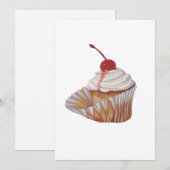 nodiging tot cupcake feestdagenkaart (Voorkant / Achterkant)