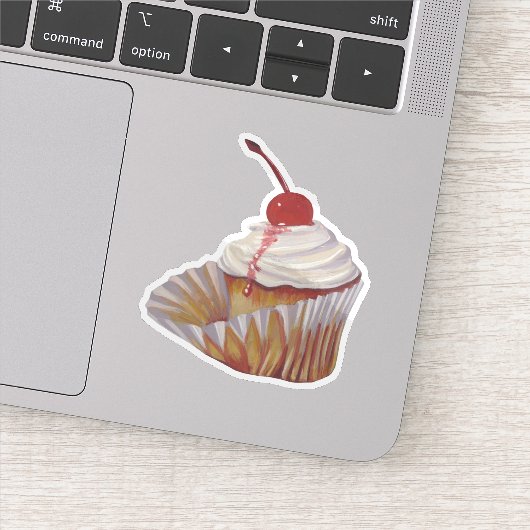 nodiging tot cupcake sticker (Detail)