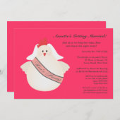 Nodigt de Grappige Geïllustreerde Kip van de Kaart (Voorkant / Achterkant)