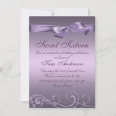 Nodigt de Paarse Verjaardag van de werveling & van Kaart (Achterkant)