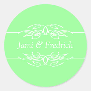 nodigt Mint Green uit Ronde Sticker