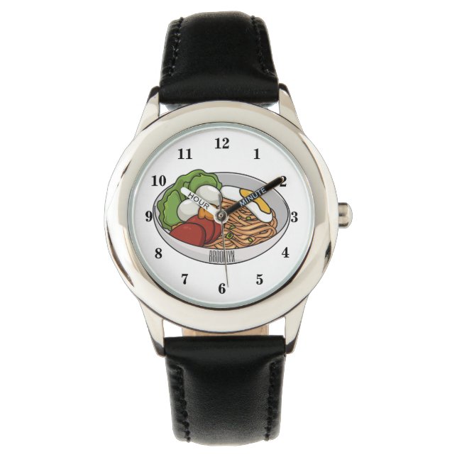 Noedel cartoontje illustratie horloge (Voorkant)