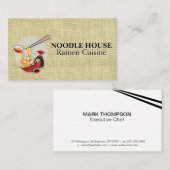 Noedels en saus in een kom visitekaartje (Voorkant / Achterkant)