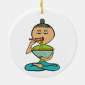 Noedels en stokjes keramisch ornament (Achterkant)