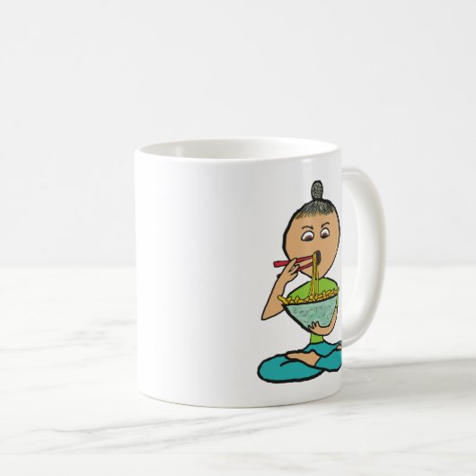 Noedels en stokjes koffiemok (Voorkant rechts)