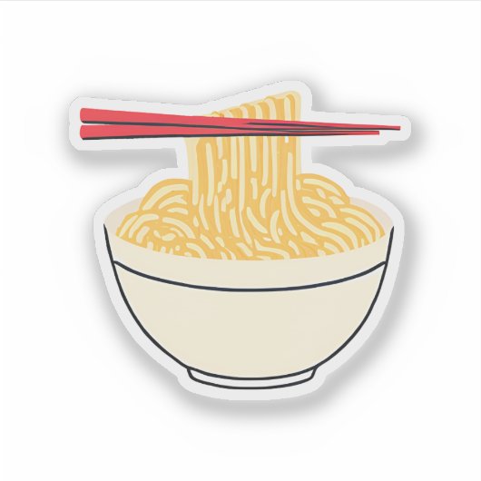 Noedels en stokjes sticker (Voorkant)