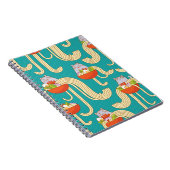 Noedels Grappige Katten Turquoise Achtergrond Notitieboek (Rechterzijde)
