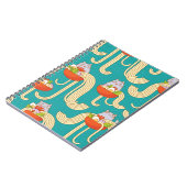 Noedels Grappige Katten Turquoise Achtergrond Notitieboek (Linkerzijde)
