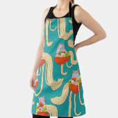 Noedels Grappige Katten Turquoise Achtergrond Schort (Insitu)