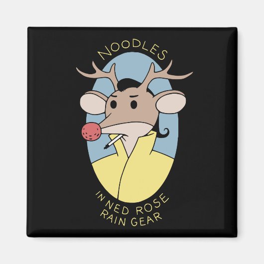 Noedels in Ned Roos Rain Gear Magneet (Voorkant)