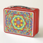 Noedels Kaleidoscoop Metalen Lunchbox (Achterkant)