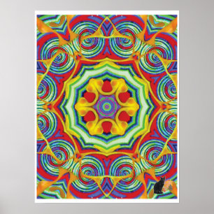 Noedels Kinetic Collage Kaleidoscoop Poster