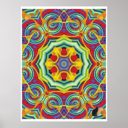 Noedels Kinetic Collage Kaleidoscoop Poster (Voorkant)
