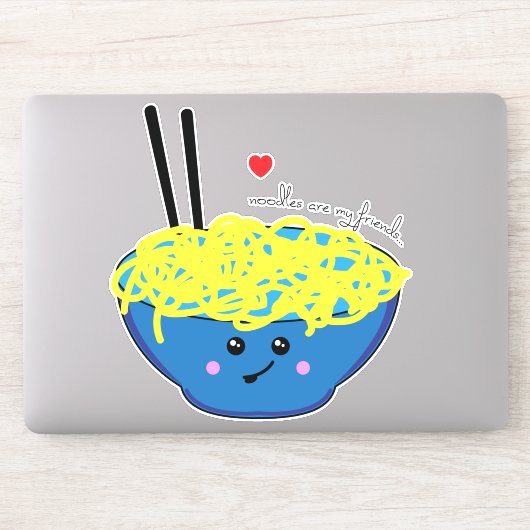 Noedels zijn mijn vrienden Ramen Funny Food Quote Sticker (Computer)
