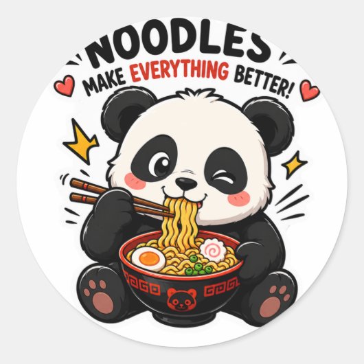 NOEDLES MAKEN ALLES BEETER PANDA STICKER (Voorkant)