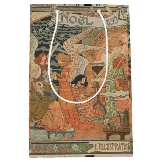 Noel 1893 Vintage kerstcadeauzak Medium Cadeauzakje (Voorkant)