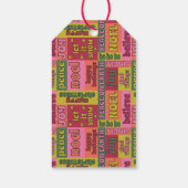 Noel 1970s Retro Lettering Roze en Limoen Kerst Cadeaulabel (Achterkant)