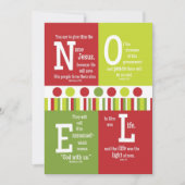 NOEL 2-sided kerstkaart voor scripts (Voorkant)