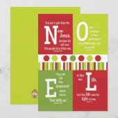 NOEL 2-sided kerstkaart voor scripts (Voorkant / Achterkant)