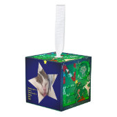 Noel 3 Star Foto's Kubus Ornament (Voorkant hoekig)