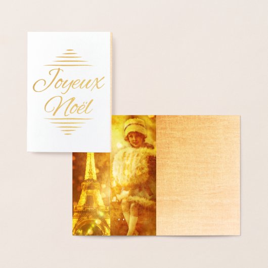 Noel a Paris collage - goud Folie Kaarten (Display)