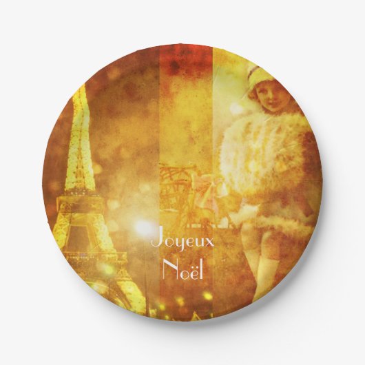 Noel a Paris collage Papieren Bordje (Voorkant)