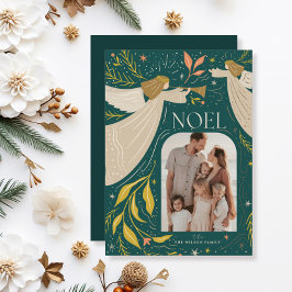 NOEL Angels Blauwgroen 2 Foto Kerst Feestdagenkaart