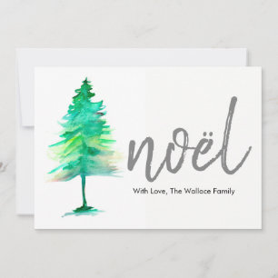 Noël, aquarel kerstboom, vakantie feestdagenkaart