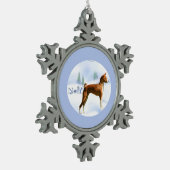 Noel Basenji Sleutelhanger Tin Sneeuwvlok Ornament (Links)