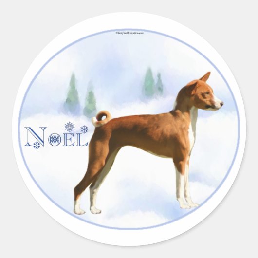 Noel Basenji Stickers (Voorkant)