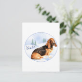 Noel Basset Hound Briefkaart (Staand voorkant)