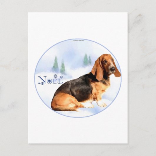 Noel Basset Hound Briefkaart (Voorkant)