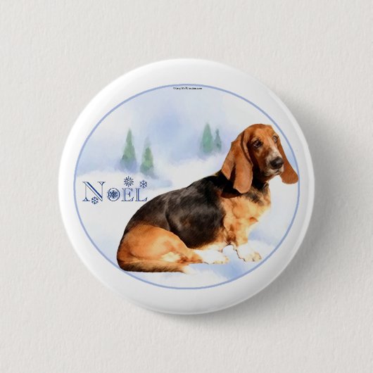 Noel Basset Hound Button (Voorkant)