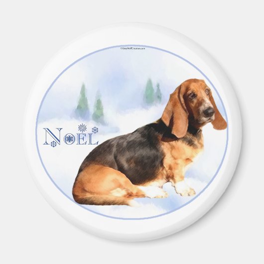Noel Basset Hound Magnet (Voorkant)