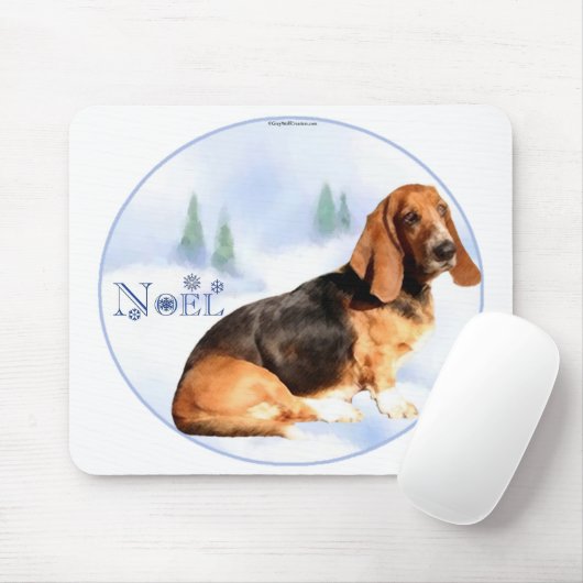 Noel Basset Hound Mousepad Muismat (Met muis)
