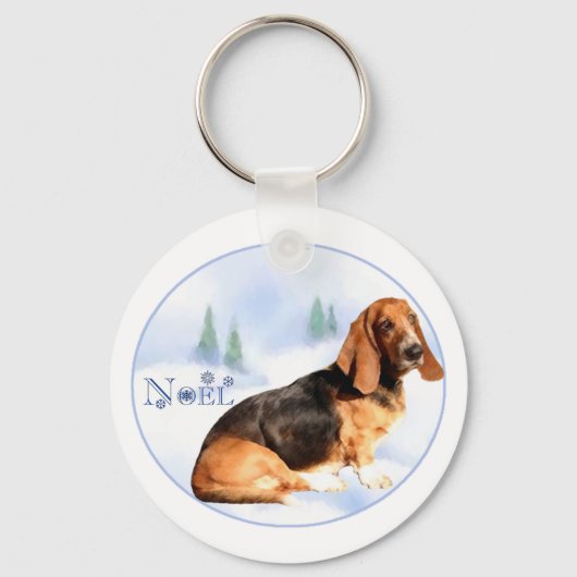 Noel Basset Hound Sleutelhanger (Voorkant)