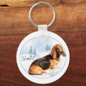 Noel Basset Hound Sleutelhanger (Voorkant)