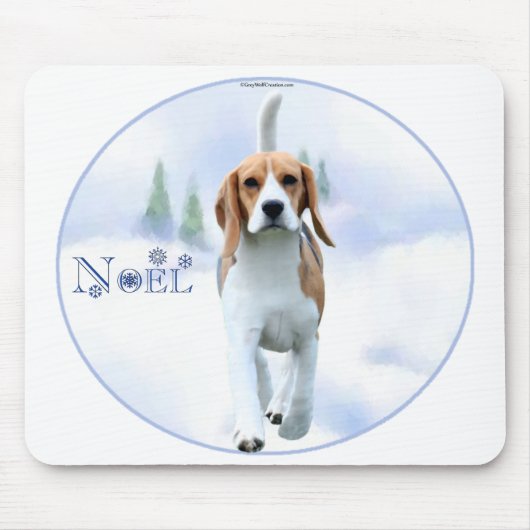 Noel Beagle Mousepad Muismat (Voorkant)