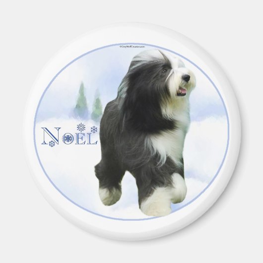 Noel Bearded Collie Magneet (Voorkant)
