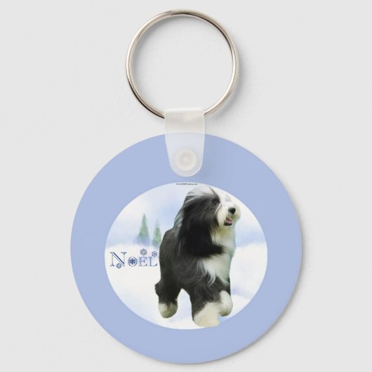 Noel Bearded Collie Sleutelhanger (Achterkant)